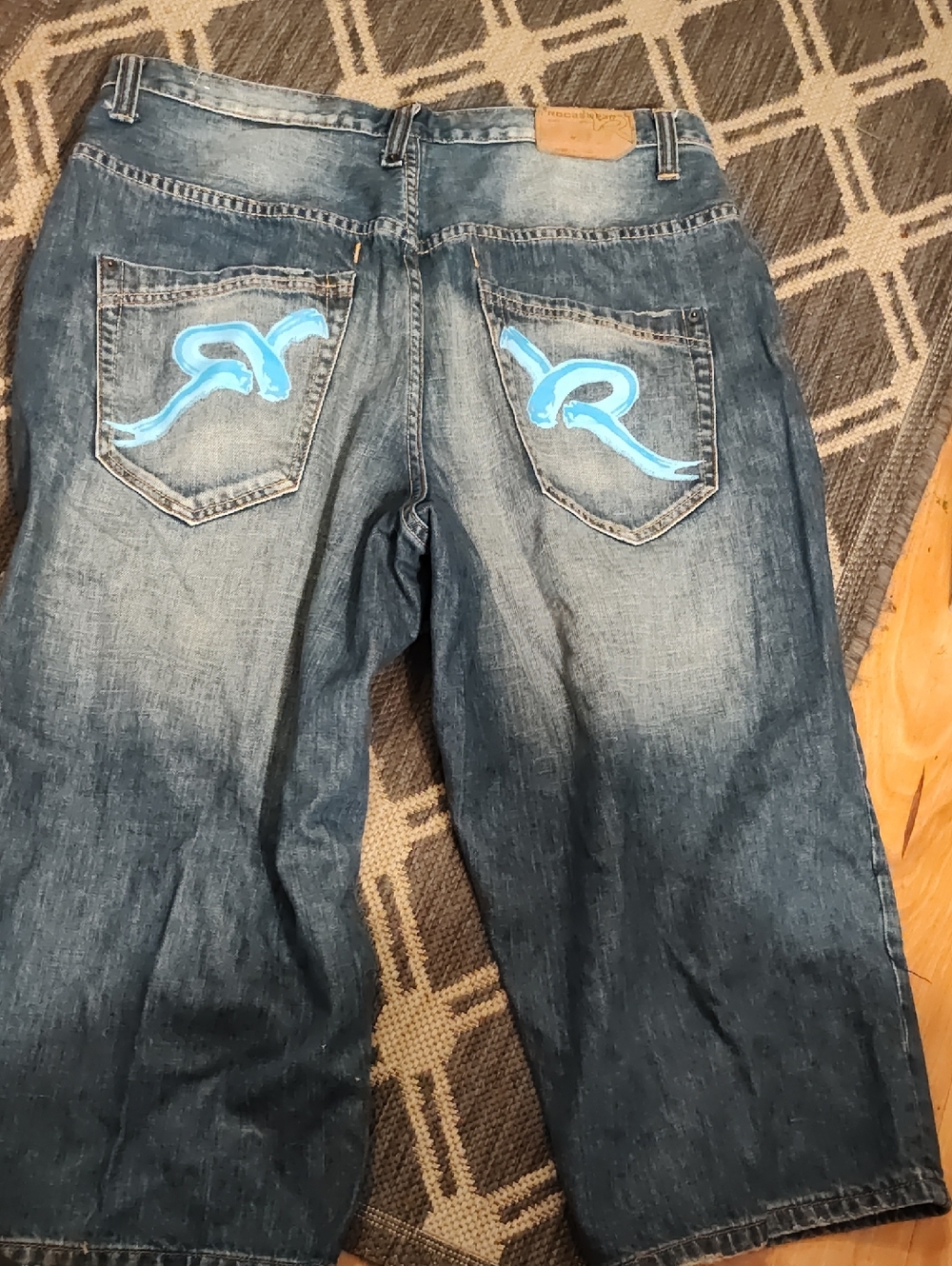Vintage Rocawear Denim Jean Long Shorts Hip Hop Jay-Z Men's 38